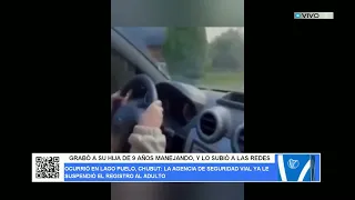 GRABÓ A SU HIJA DE 9 AÑOS MANEJANDO, Y LO SUBIÓ A LAS REDES