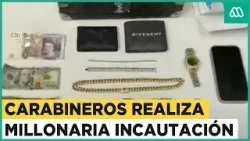 Mil millones de pesos en objetos robados: Carabineros realiza millonaria incautación de especies