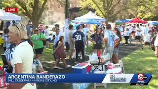 Argentina supporters celebrate at banderazo ahead of quaterfinal