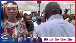 Ing. Kwabena Agyei Agyepong and wife arrived at the NPP party office to cast their vote.