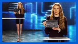 Lina präsentiert eine Tastatur als Angebot der Woche @PEARL-TV