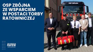 Support for the Zbójna Volunteer Fire Department. Firefighters received a rescue bag
