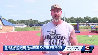 Army veteran walks 22 miles in Independence to raise awareness about veteran suicide