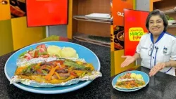 Filete de pescado envuelto con ensalada de tomate y puré de papa || COCINANDO CON MARÍA ESTHER