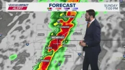 В воскресенье вечером в районе Мемфиса возможны сильные грозы.