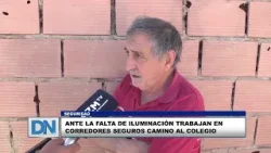 Ante la falta de iluminación trabajan en corredores seguros camino al colegio