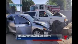 Ninas afectadas en accidente vehicular en Yuma