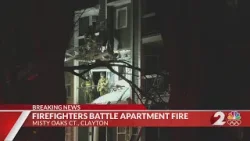 Firefighters battle apartment fire