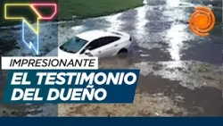 Córdoba inundada: un auto flotó en plena Costanera durante el temporal