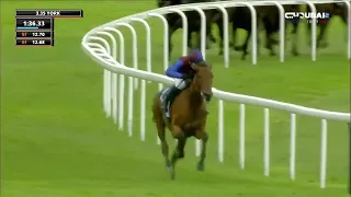Kalpana 🏇, ridden by jockey Colin Keane, wins the main race at the Ebor Festival in York