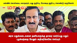 அரசு மதுக்கடைகளை தனியாருக்கு தாரை வார்ப்பது மதுப்புழக்கத்தை மேலும் அதிகரிக்கவே செய்யும்