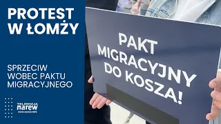 Protest against the migration pact in the Old Market Square in Łomża