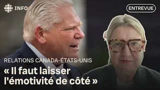 Tarifs : ce que pense Martine Hébert des récents commentaires de Trump | Première ligne