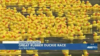 Over 20,000 rubber ducks race in Ala Wai to support keiki with cerebral palsy