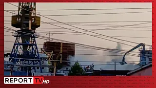Përfshihet nga flakët një anije në portin e Shëngjinit