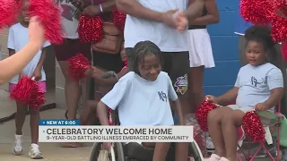 'Just the sweetest kid': Town celebrates 9-year-old's return home from hospital
