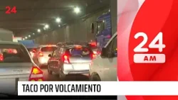 Autopista General Velásquez: volcamiento de vehículo genera taco de gran proporción | 24 Horas TVN