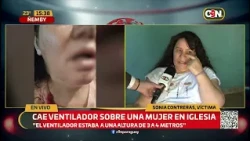Ventilador cayó sobre Sonia Contreras dentro de una iglesia en Ñemby