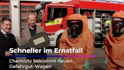 Großeinsatz um einen Schlüssel: Neuer Gefahrgut-Wagen für Chemnitzer Feuerwehr