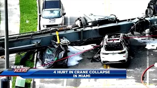 At least 4 hospitalized after crane collapses on Brickell Bay Drive