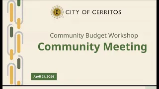 Virtual Community Budget Workshop April 21, 2026