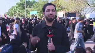 المسير المليوني نحو قبلة الأحرار كربلاء من طريق النجف - كربلاء - مدينة الأمام الحسن للزائرين