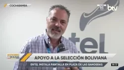 Pantallas gigantes permitirán a la población seguir el partido entre Bolivia y Surinam en Sacaba