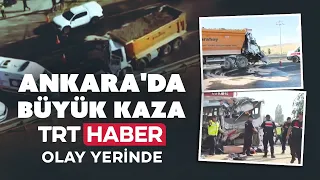 Ankara'da özel halk otobüsü ile kamyon çarpıştı