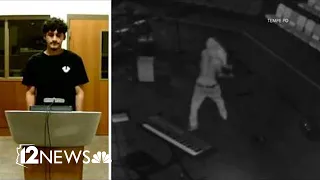 Burglar caught on camera smashing door and damaging Tempe church