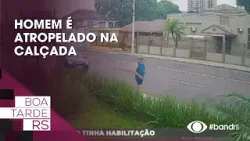 Homem é atropelado na calçada