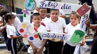 Students celebrate their day with joy at República de Cuba School