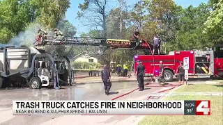 WATCH: Garbage truck catches fire, triggering explosion near St. Louis County elementary school