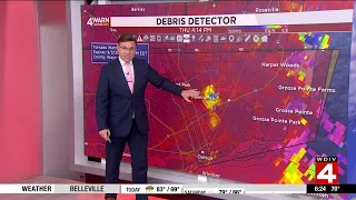 What Exact Track 4D Radar saw for a possible tornado touchdown in East Detroit