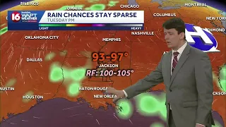 Temperatures dip slightly, staying hot