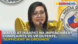 Две жалобы на импичмент вице-президента Сары Дутерте признаны «достаточными по основаниям».