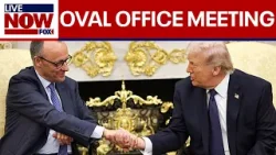 President Trump meets with German Chancellor Merz in Oval Office amid Iran conflict