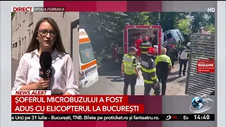 Minibus driver airlifted to Bucharest