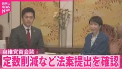 【自民党と日本維新の会】党首会談  議員定数削減など法案提出を確認