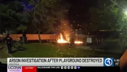 Two teens arrested after Ansonia playground lit on fire
