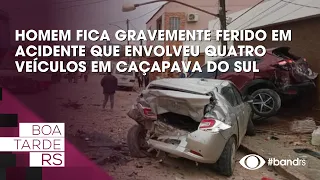 Man seriously injured in four-vehicle accident in Caçapava do Sul