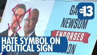 Repairs underway after hate symbol appears on political billboard in Las Vegas