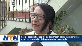 Los Espínolas residents denounce impassable streets and demand repair of the entrance traffic light