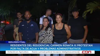 Residents of Carmen Renata III residential complex protest over lack of water and administrative ...