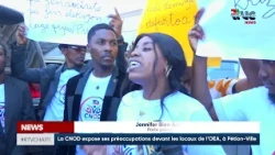 The CNOD expresses its concerns in front of the OAS offices in Pétion-Ville