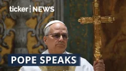 Pope Leo XIV speaks after cancer surgery