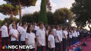 Andrea Bocelli and children’s choir perform for Pope Leo at ‘Concert for Peace’