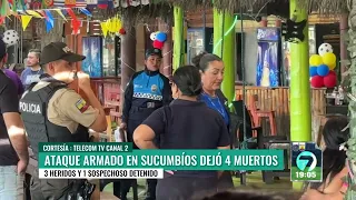 Balacera en Sucumbíos deja 4 personas fallecidas y 3 heridos.
