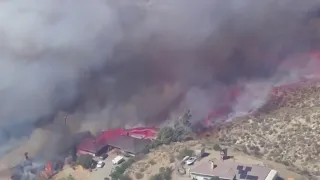 Hilary Fire burns near homes in Palmdale
