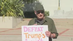 Протестующие в районе залива Сан-Франциско реагируют на сохраняющуюся напряженность между США и И...