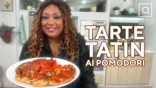 Savory Tarte Tatin recipe: caramelized tomatoes and puff pastry